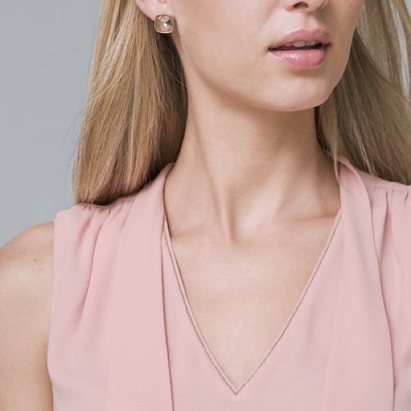 NWT WHBM Ball-Chain Tie-Neck Shell, Pink, Size 6 - Picture 3 of 4